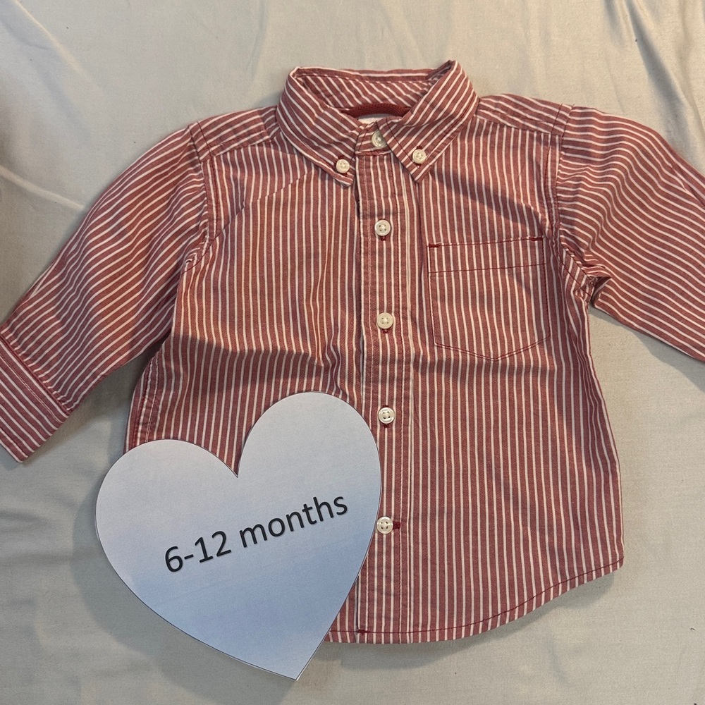 Gymboree - long  sleeve button down plaid dress shirt. Size 6-12 months